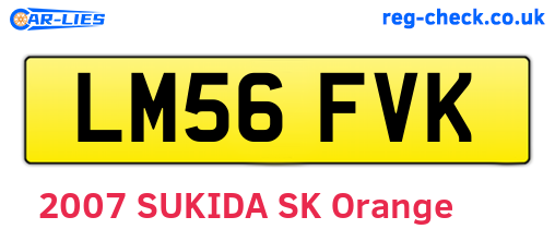 LM56FVK are the vehicle registration plates.