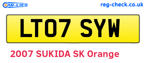 LT07SYW are the vehicle registration plates.