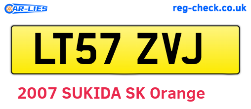 LT57ZVJ are the vehicle registration plates.