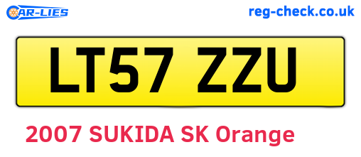 LT57ZZU are the vehicle registration plates.