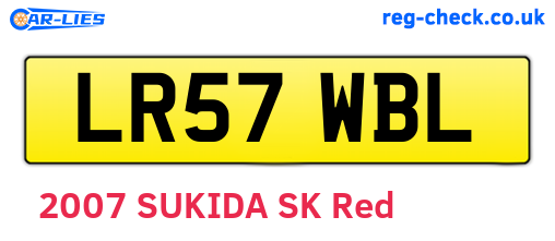 LR57WBL are the vehicle registration plates.
