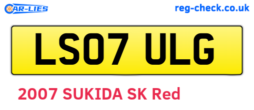 LS07ULG are the vehicle registration plates.
