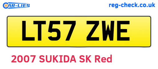 LT57ZWE are the vehicle registration plates.