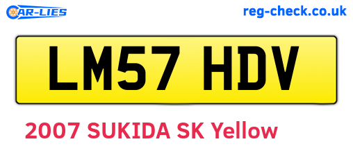 LM57HDV are the vehicle registration plates.
