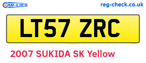 LT57ZRC are the vehicle registration plates.