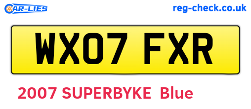 WX07FXR are the vehicle registration plates.