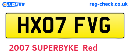 HX07FVG are the vehicle registration plates.