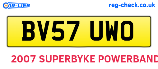 BV57UWO are the vehicle registration plates.