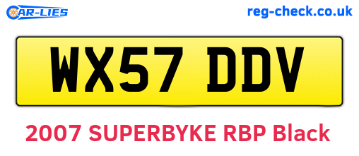 WX57DDV are the vehicle registration plates.