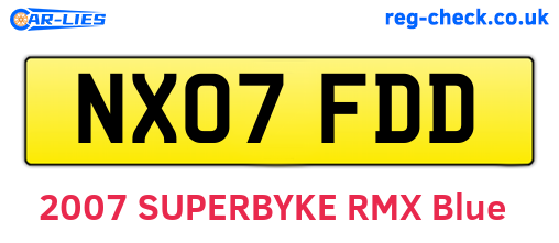 NX07FDD are the vehicle registration plates.