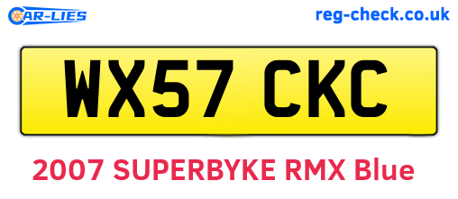 WX57CKC are the vehicle registration plates.