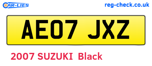 AE07JXZ are the vehicle registration plates.