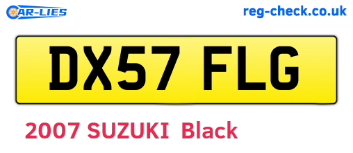 DX57FLG are the vehicle registration plates.