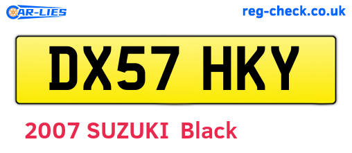DX57HKY are the vehicle registration plates.