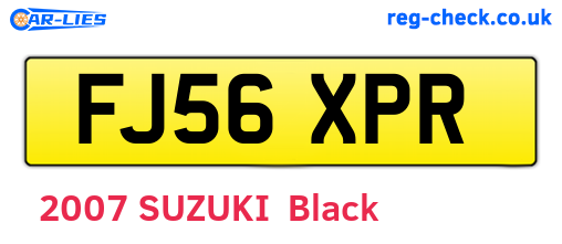 FJ56XPR are the vehicle registration plates.