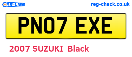 PN07EXE are the vehicle registration plates.