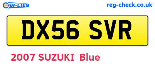DX56SVR are the vehicle registration plates.