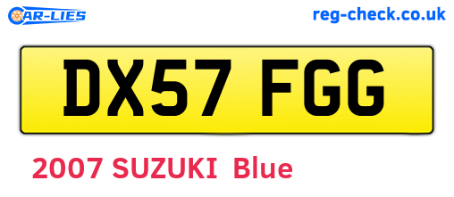 DX57FGG are the vehicle registration plates.