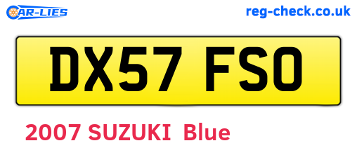 DX57FSO are the vehicle registration plates.