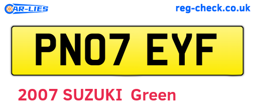 PN07EYF are the vehicle registration plates.