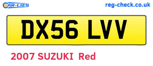 DX56LVV are the vehicle registration plates.