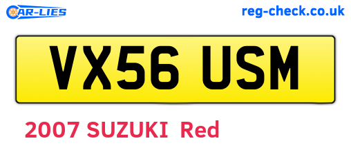 VX56USM are the vehicle registration plates.