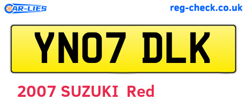 YN07DLK are the vehicle registration plates.