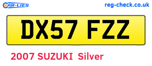 DX57FZZ are the vehicle registration plates.