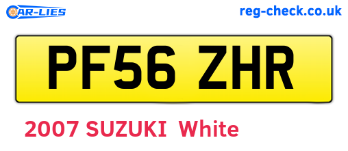 PF56ZHR are the vehicle registration plates.
