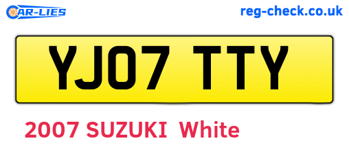 YJ07TTY are the vehicle registration plates.