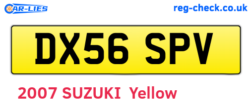 DX56SPV are the vehicle registration plates.