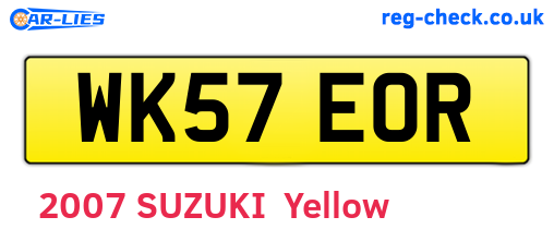 WK57EOR are the vehicle registration plates.