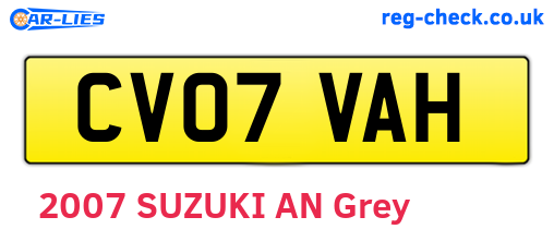 CV07VAH are the vehicle registration plates.