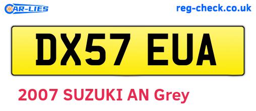 DX57EUA are the vehicle registration plates.