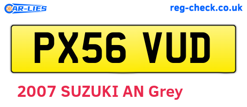 PX56VUD are the vehicle registration plates.