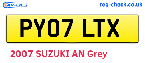 PY07LTX are the vehicle registration plates.