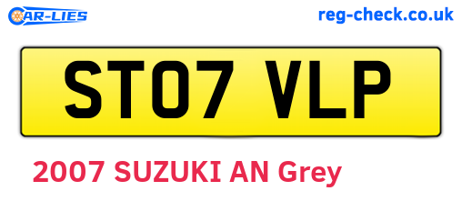 ST07VLP are the vehicle registration plates.