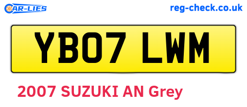 YB07LWM are the vehicle registration plates.