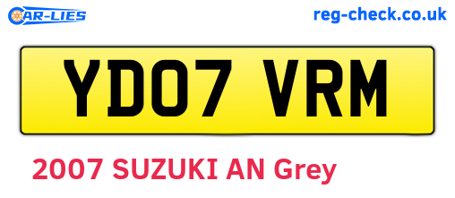 YD07VRM are the vehicle registration plates.