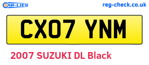 CX07YNM are the vehicle registration plates.