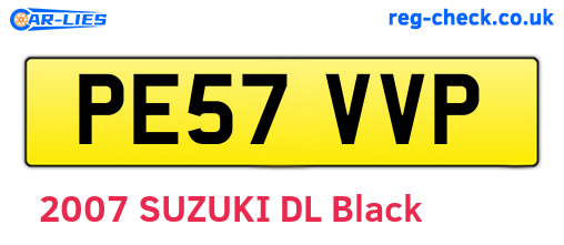 PE57VVP are the vehicle registration plates.