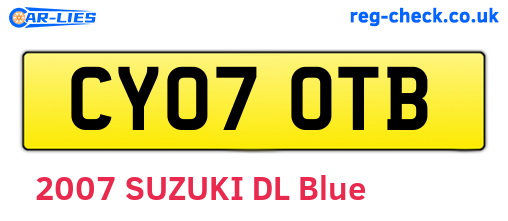 CY07OTB are the vehicle registration plates.