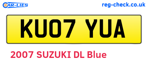 KU07YUA are the vehicle registration plates.