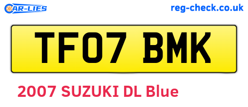 TF07BMK are the vehicle registration plates.