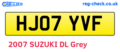 HJ07YVF are the vehicle registration plates.