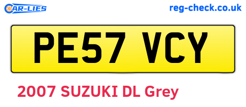 PE57VCY are the vehicle registration plates.