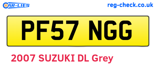 PF57NGG are the vehicle registration plates.
