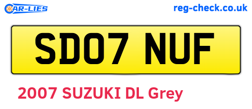 SD07NUF are the vehicle registration plates.