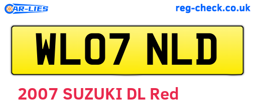 WL07NLD are the vehicle registration plates.