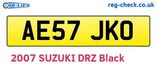 AE57JKO are the vehicle registration plates.